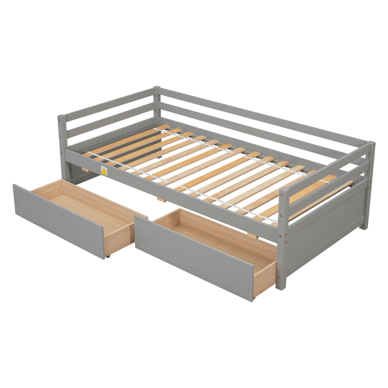 Daybed with two Storage Drawers ,Grey(New SKU:W504P148560)