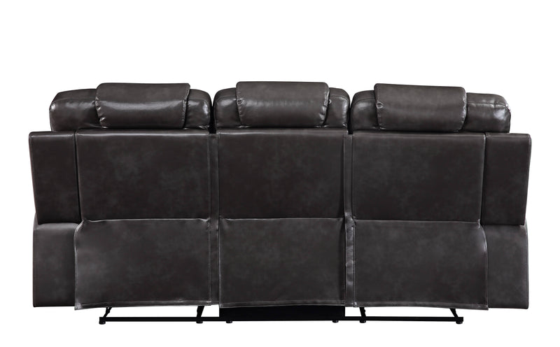 Braylon - Magnetite Synthetic Leather Manual Recliner Sofa - Brown