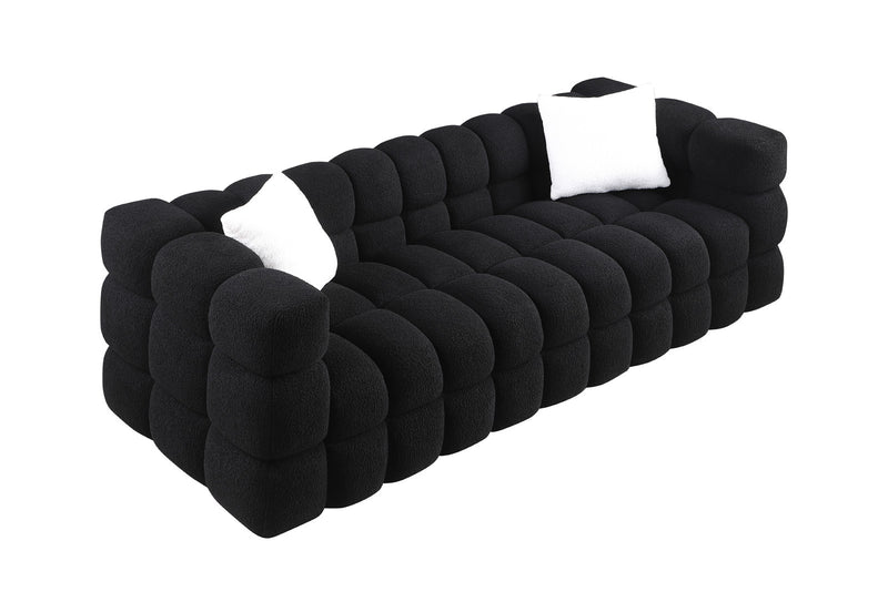 84.3 length ,35.83" deepth ,human body structure for USA people,  marshmallow sofa,boucle sofa ,White color,3 seater