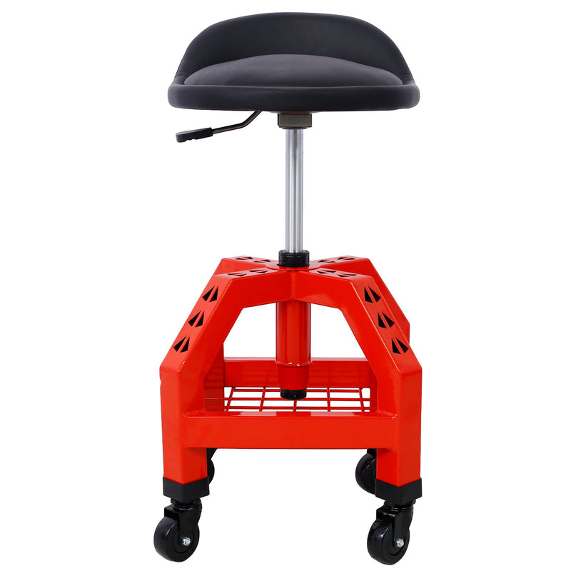 Pneumatic 360 Degree Swivel Stool, Mechanics Rolling Creeper Seat, Heavy Duty Rolling Mechanics Stool, Shop Stool With Casters