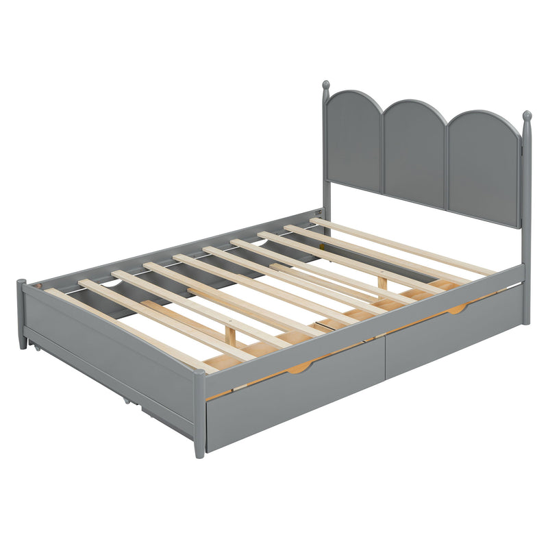 Platform Bed With With 2 Big Drawers And Trundle