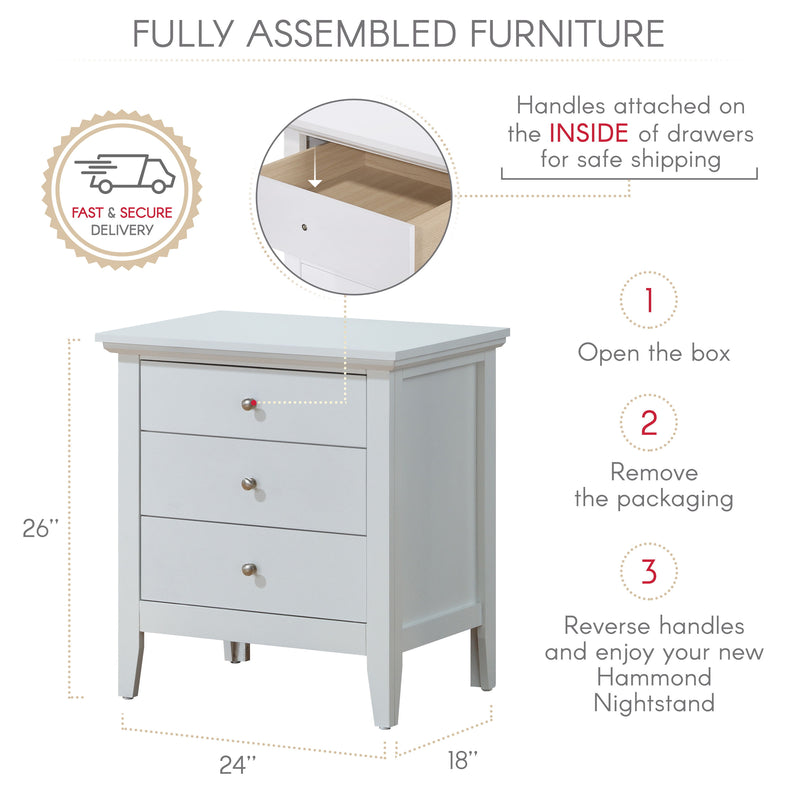 Hammond - 3 Drawer Nightstand