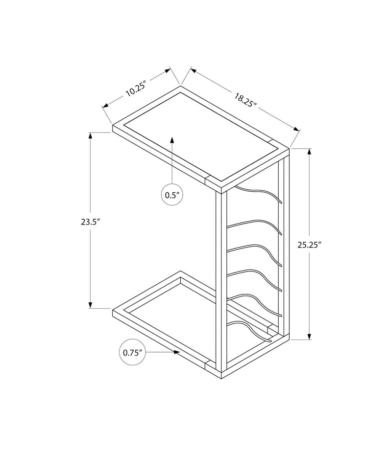 Accent Table, C - Shaped, Contemporary & Modern Convenient Design