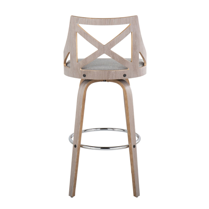 Charlotte - Farmhouse Fixed Height Bar Stool With Round Footrest (Set of 2)