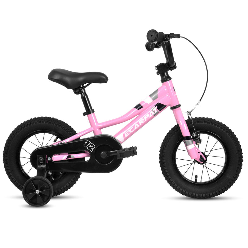 A12117 Kids' Bike 12" Wheels, 1 Speed Boys Girls Child Bicycles For 2 - 3 Years, With Removable Training Wheels Baby Toys, Front V Brake, Rear Holding Brake