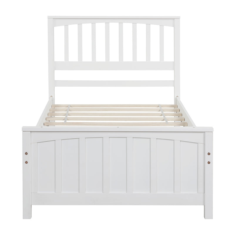 Wood Platform Bed Twin size Platform Bed, White(Old Sku:WF190776AAK  Less two center support legs)