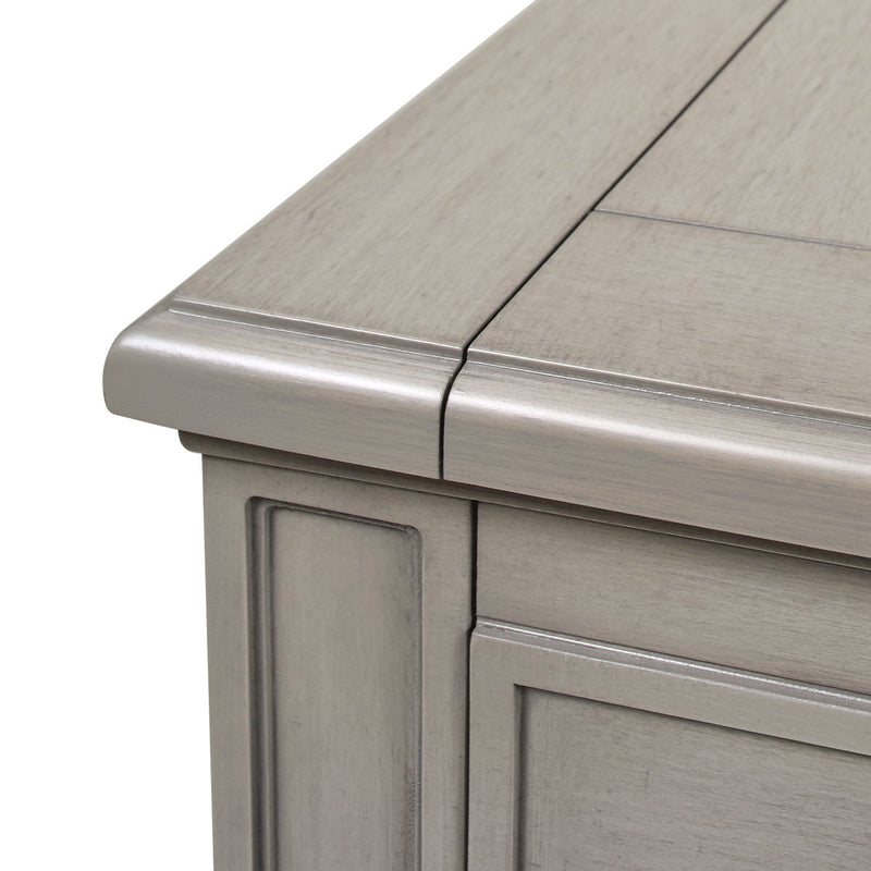 Dauphin - Gold Accent 5 Drawer Executive Desk - Gray Cashmere