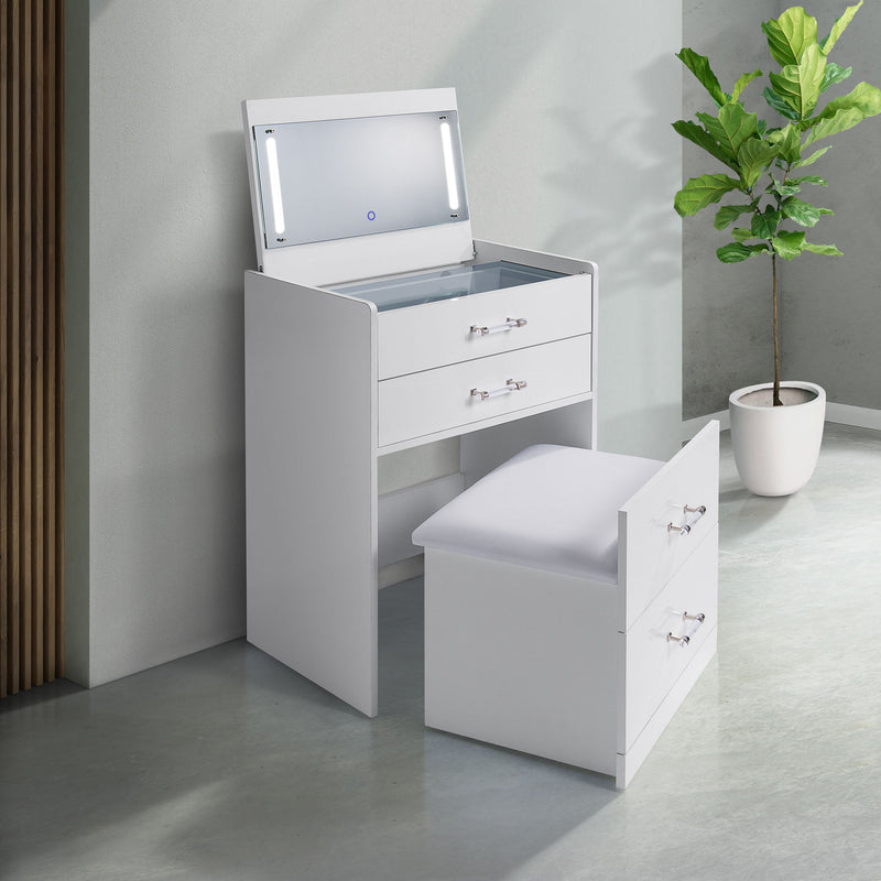 Irvine - Mini Vanity With Stool, LED And USB