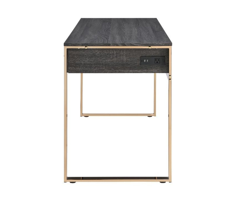 Perle - Writing Desk - Champagne Gold & Black Finish