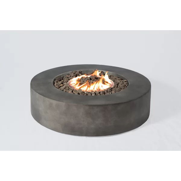 Fiber Reinforced Outdoor Fire Pit Table - Black / Gray