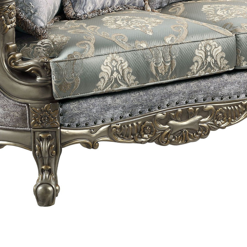 Miliani - Loveseat With 3 Pillows - Antique Bronze