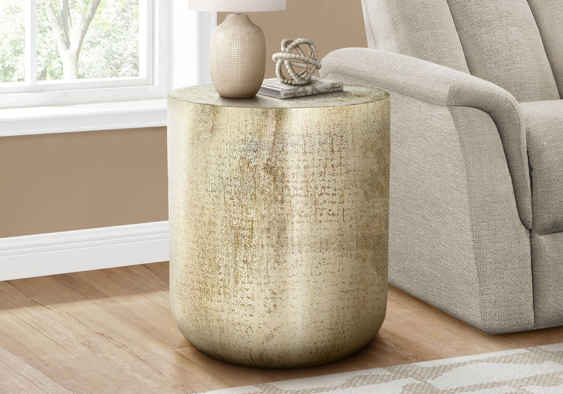 Drum Accent Side Table, Boho-Glam Design