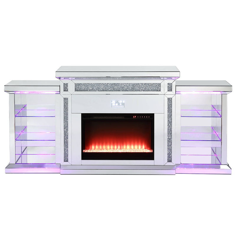 Noralie - Fireplace - Mirrored & Faux Diamonds