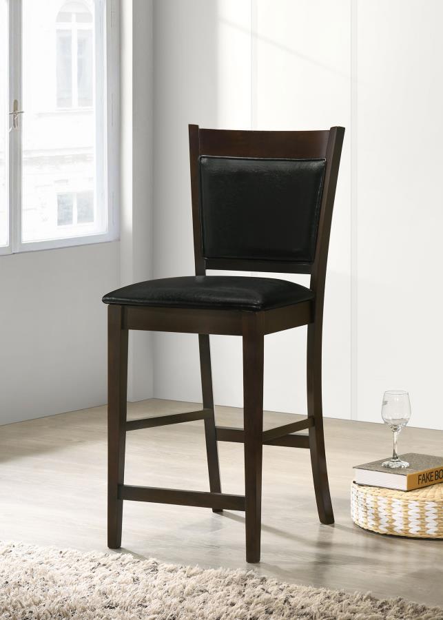 Jaden - Upholstered Counter Chair (Set of 2) - Black And Espresso - Atlantic Fine Furniture Inc