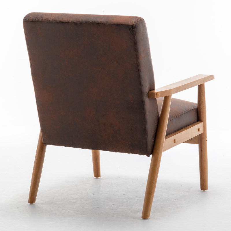 Wide Classic Mid-Century Modern Arm Chair - Brown