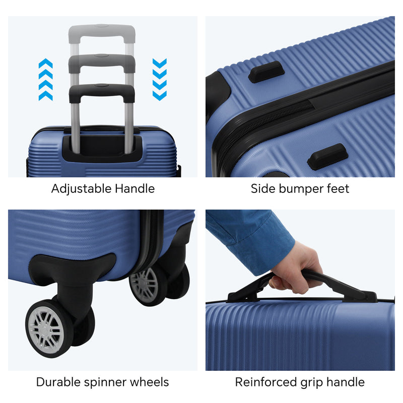 Luggage 4 Piece Set With Spinner Wheels, Hardshell Lightweight Suitcase With Tsa Lock, Checked Luggage