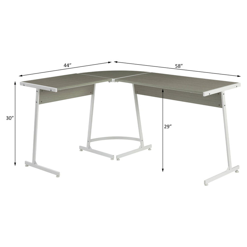 Dazenus - Desk - Gray & White Finish