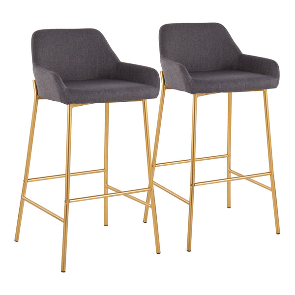 Daniella - Contemporary / Glam Fixed Height Bar Stool (Set of 2)