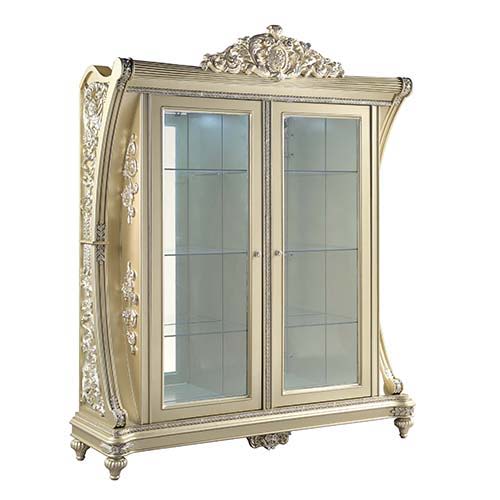 Vatican - Curio - Champagne Silver Finish - Atlantic Fine Furniture Inc