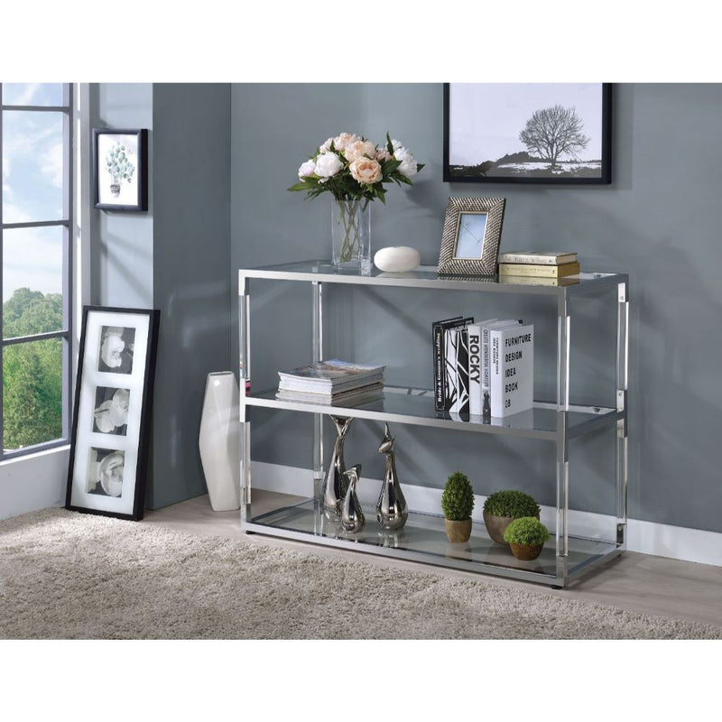 Raegan - TV Stand - Clear Acrylic, Chrome & Clear Glass