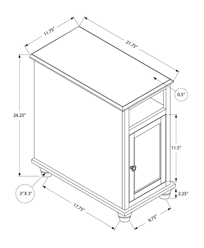 Accent End Table, Storage, Traditional - White