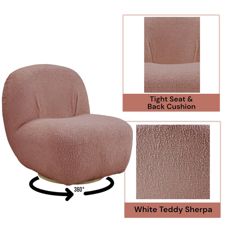 Yedaid - Sherpa Accent Chair With Swivel