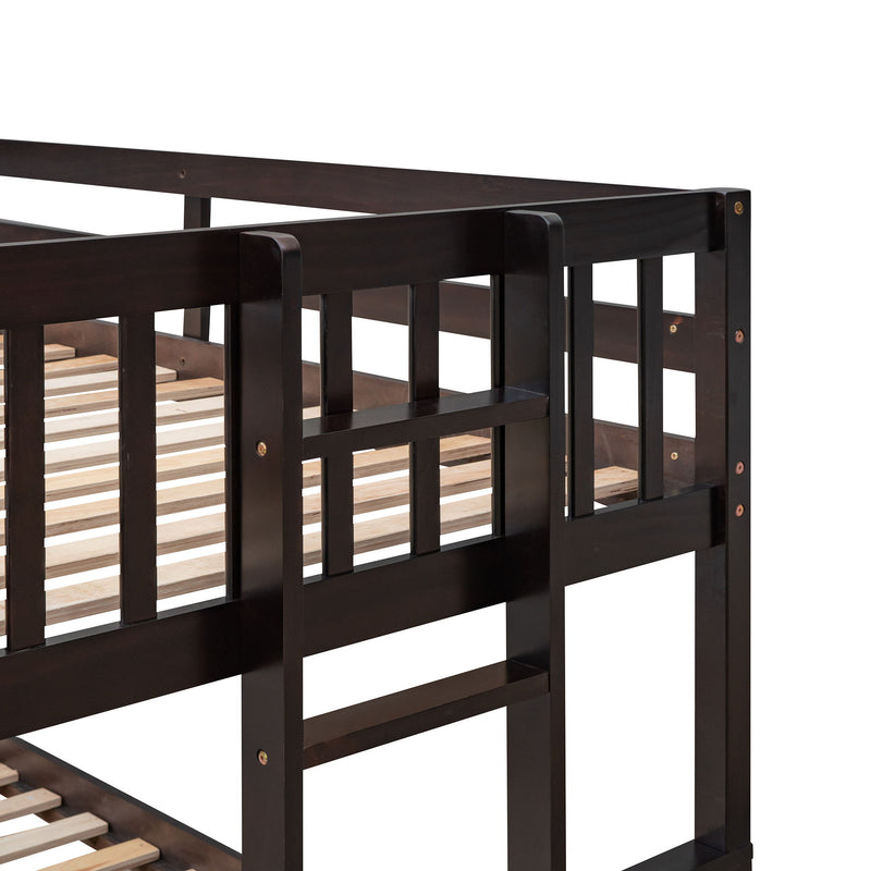 Twin Over Full Bunk Bed With Twin Size Trundle, Separable Bunk Bed With Drawers For Bedroom