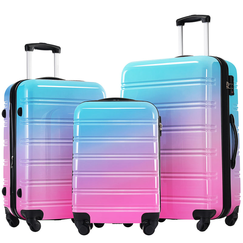 Hardshell Luggage Sets 3 Piece Gradient Color Expandable Suitcase With Spinner Wheels And Tsa Lock Lightweight 20" 24" 28" Available