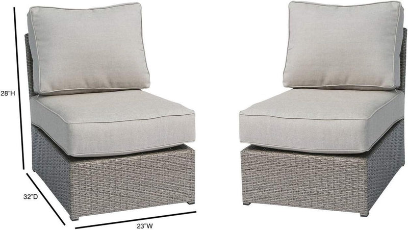 Armless Patio Chair With Cushions