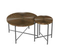 Radial - Pattern Coffee And End Table Set Waterproof Cover, Distressed Cylindrical Design (Set of 2)