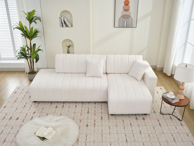 Jessica - Lamb Wool Sectional Sofa With Chaise, Versatile Configuration