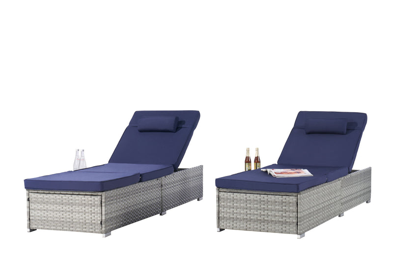 Outdoor Sofa Pe Rattan Furniture Deck Chair - Gray