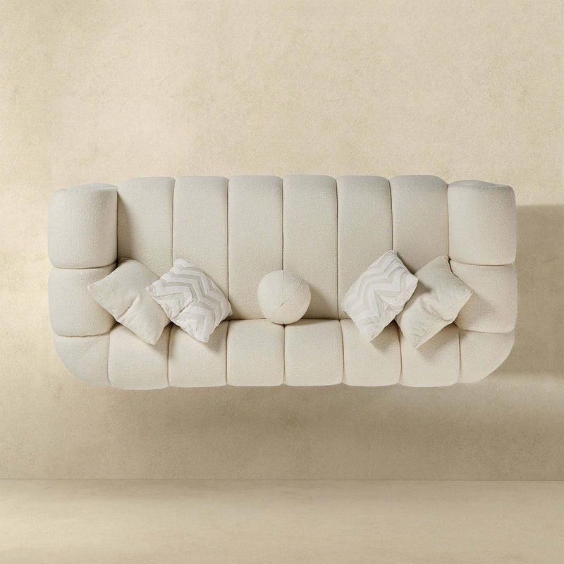 Beatrice - Modern Tufted Sofa - Ivory / White