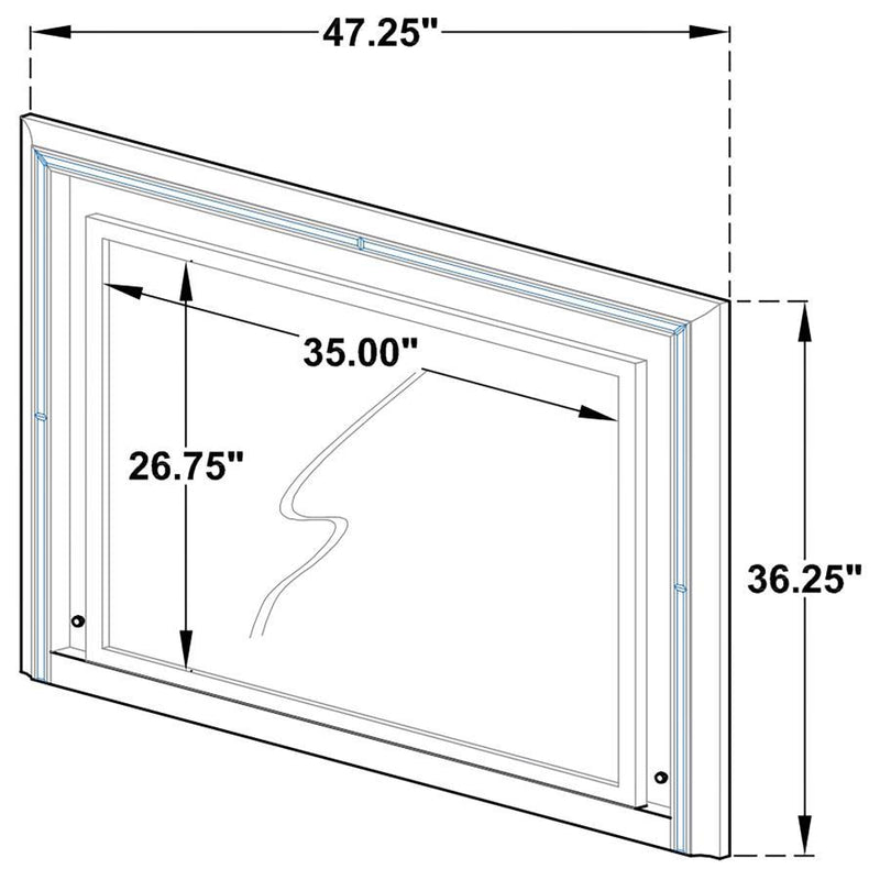 Veronica - Dresser Mirror - Light Silver