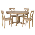 Modern Dining Table Set For 4, Round Table And 4 Kitchen Room Chairs, 5 Piece Kitchen Table Set For Dining Room, Dinette, Breakfast Nook