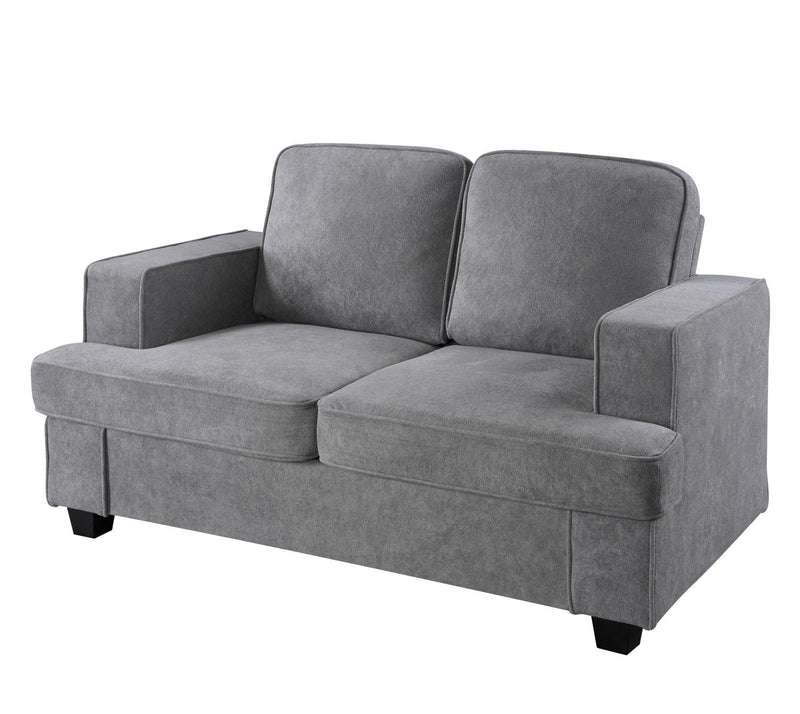 Modern Loveseat, Comfortable 2 Seater Couch With Deep Seating, Loose Back Cushions, Wide Arms