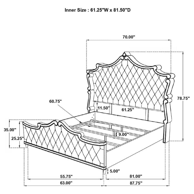 Antonella - Upholstered Panel Bed