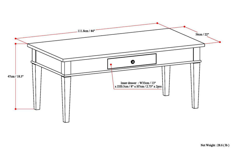 Carlton - Coffee Table - Dark Tobacco Brown