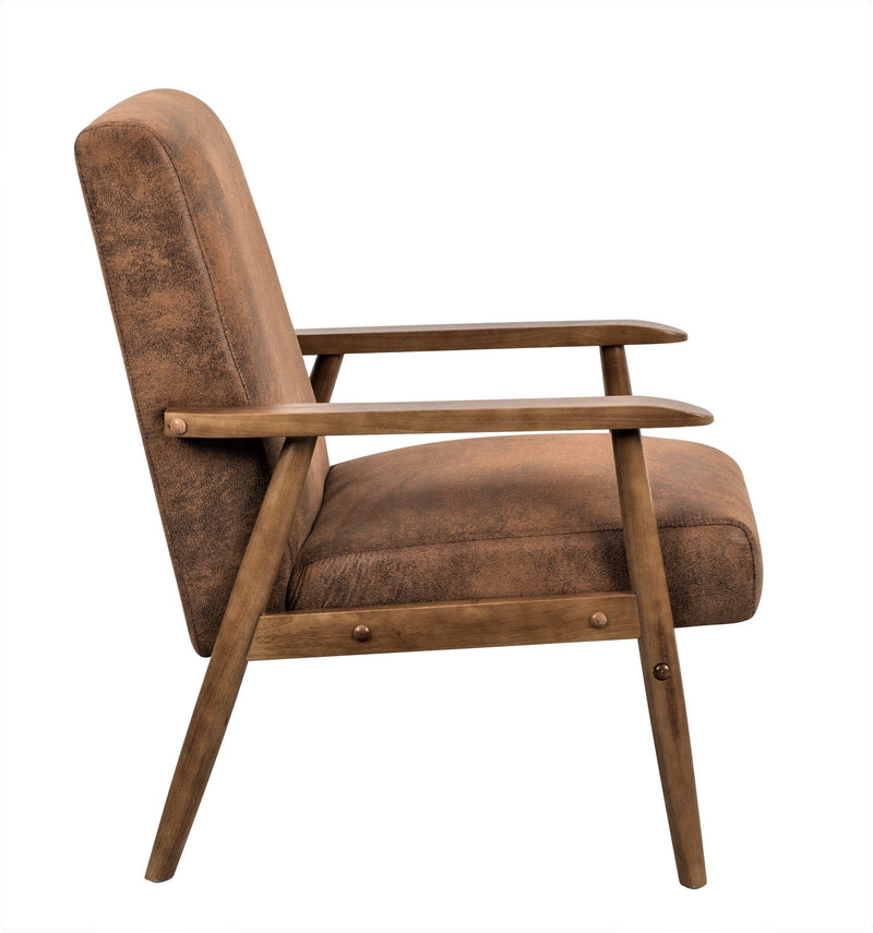 Wide Classic Mid-Century Modern Arm Chair - Light Brown