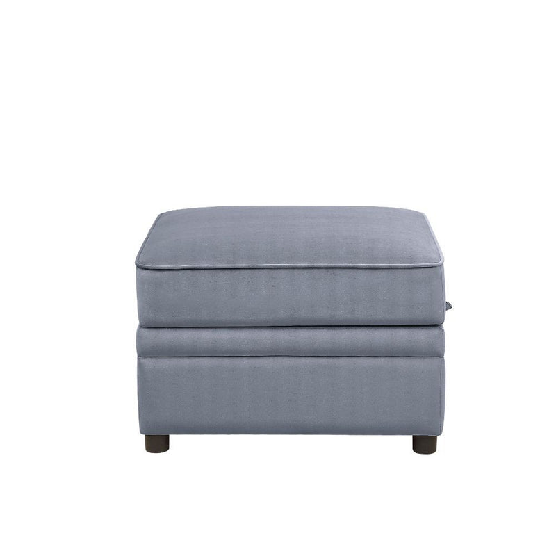 Bois II - Ottoman - Gray Velvet - Atlantic Fine Furniture Inc