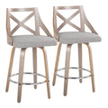 Charlotte - Farmhouse Fixed Height Counter Stool With Round Footrest (Set of 2)