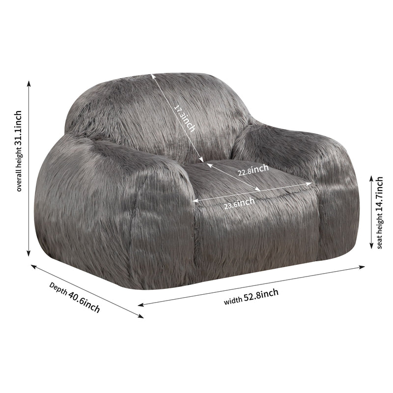 Bean Bag Chair Lazy Long Hair Sofa Bean Bag Chair Adult, Teen High Density Foam Filled Modern Focus Chair Comfortable Living Room, Bedroom Chair