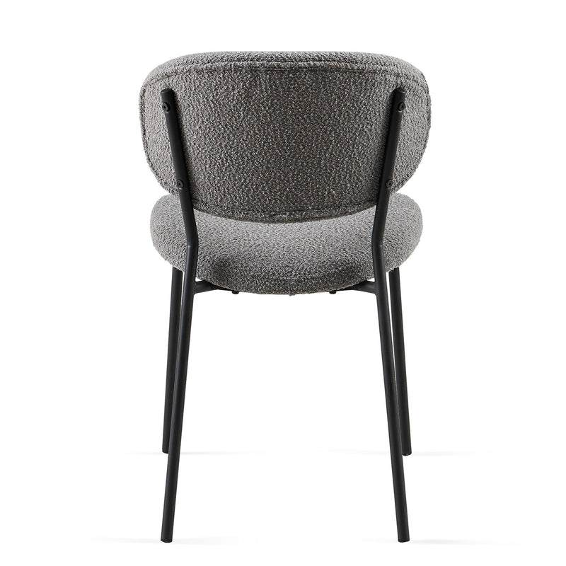 Boucle Dining Chairs, Dining Chairs With Metal Legs For Dining Room, Kitchen, Living Room