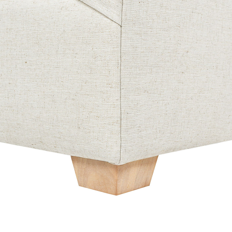 Ada - Flared Arm Contemporary Armchair With Lumbar Pillow - Flax White