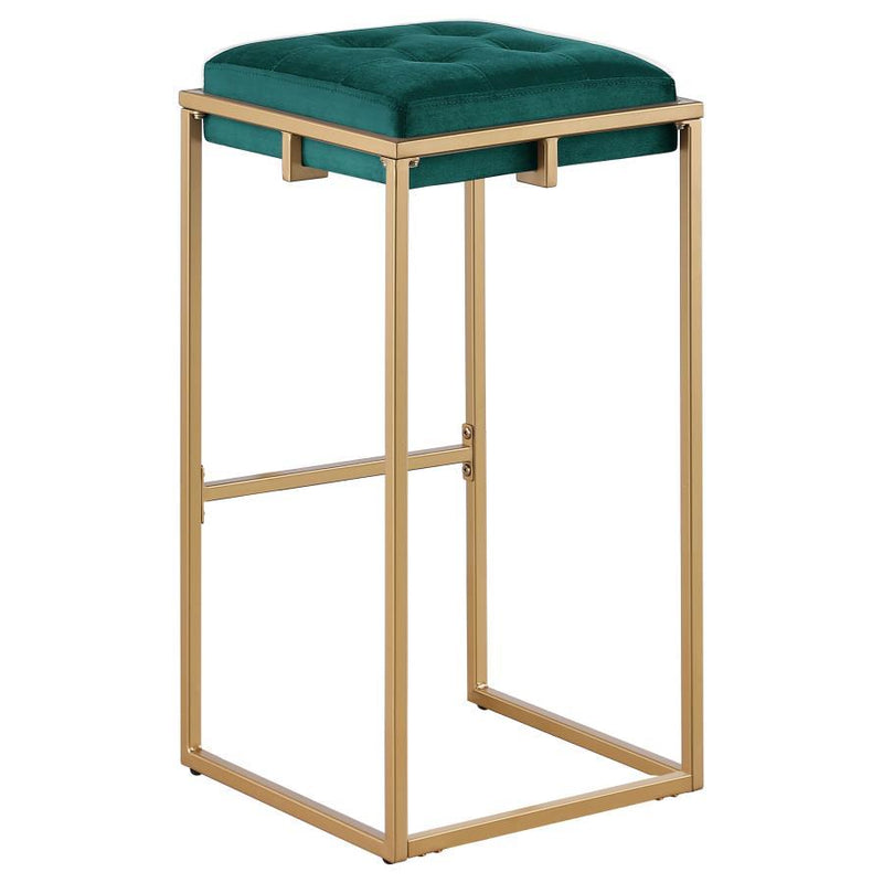 Nadia - Upholstered Backless Bar Stool (Set of 2) - Hunter Green