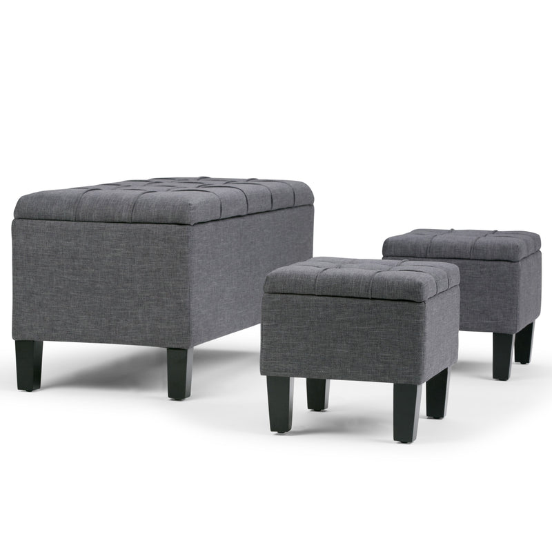 Dover - 3 Piece Storage Ottoman Contemporary Design