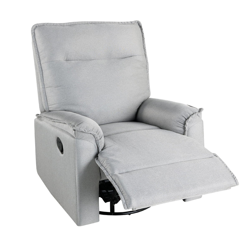 360° Swivel Upholstered Manual Recliner Chair Theater Recliner Sofa Nursery Glider Rocker For Living Room