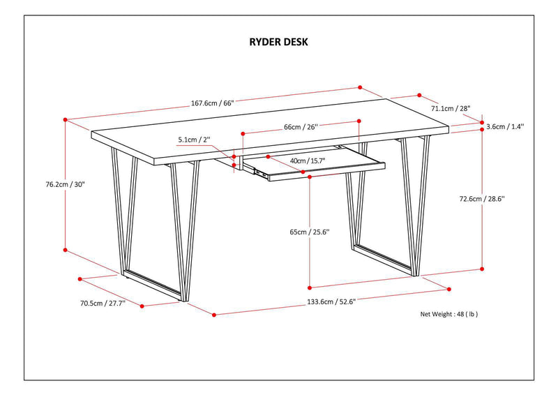 Ryder - Desk - Natural Aged Brown