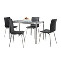 Fuji Mason - Upholstered Swivel Contemporary Dining Set Dining Set, Glass, 5 Piece