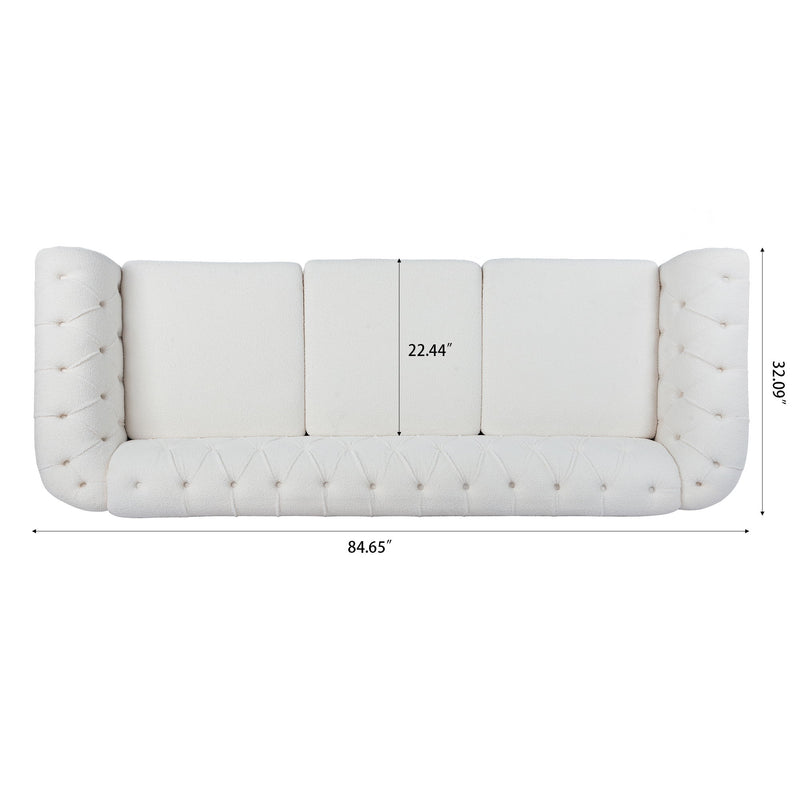 Rolled Arm Chesterfield 3 Seater Sofa